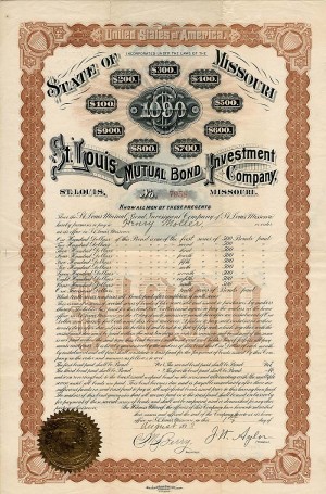 St. Louis Mutual Bond Investment Co. - $1,000 Bond